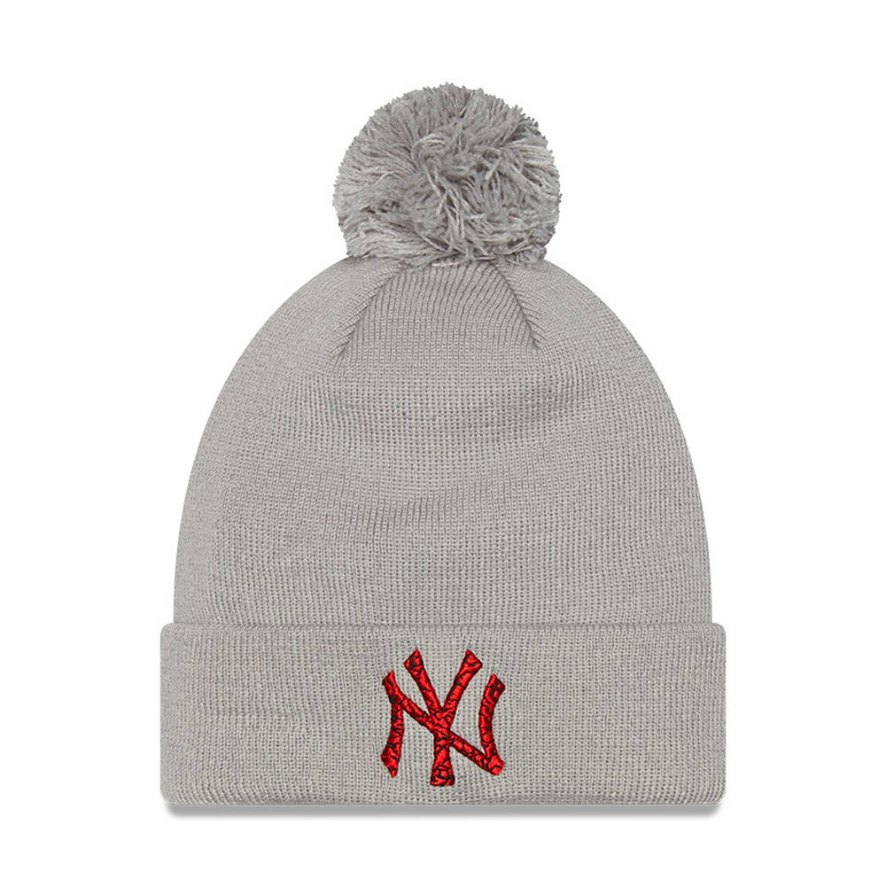 Czapka Zimowa New Era Bobble Beanie Ny New York Yankees Infill Grey