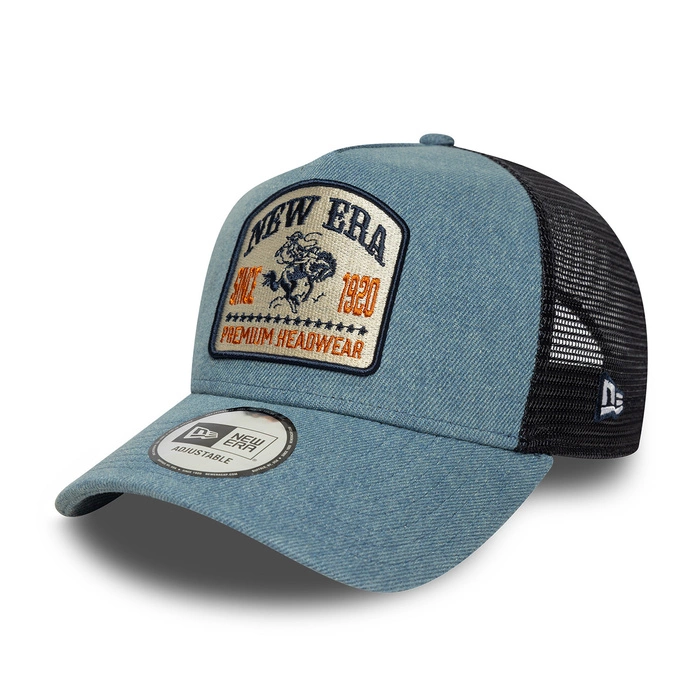 Czapka New Era A-Frame Trucker Premium Headwear NE Denim Patch