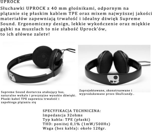 Słuchawki Skullcandy Uprock 2.0 Black/Rasta
